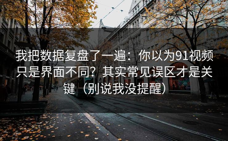 我把数据复盘了一遍：你以为91视频只是界面不同？其实常见误区才是关键（别说我没提醒）