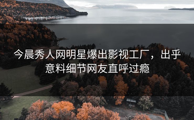 今晨秀人网明星爆出影视工厂，出乎意料细节网友直呼过瘾