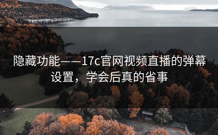 隐藏功能——17c官网视频直播的弹幕设置,学会后真的省事